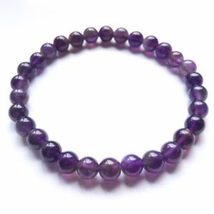 6mm Amethyst Stretch Bracelet Classic Plain